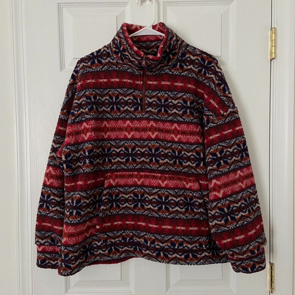 American Eagle Women Red and Blue Shirt